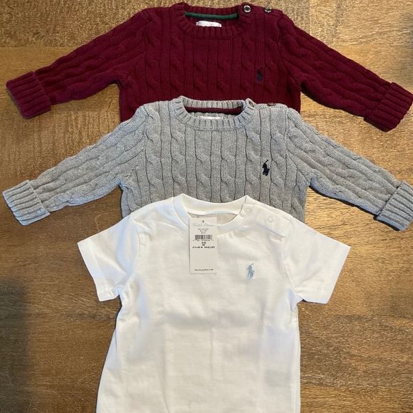 Polo Ralph Lauren Other - Baby Ralph Lauren Cable Knit Sweater T-Shirt Bundle 9 Months